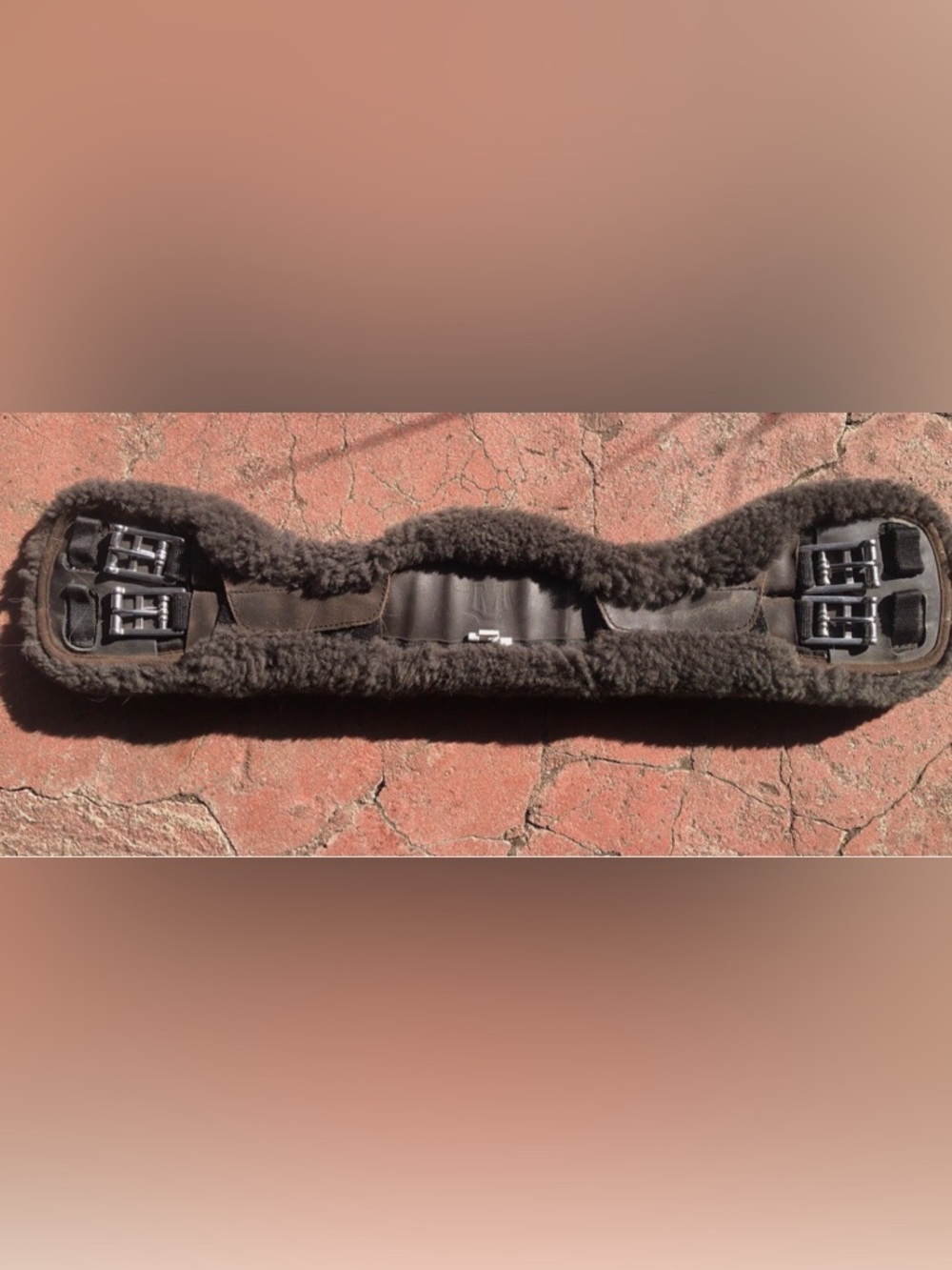 Mattes Asymmetric Sheepskin horse girth brown 60 cm